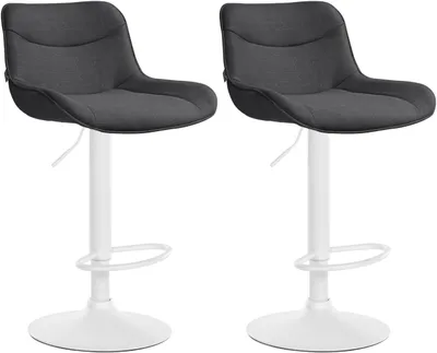 Produktbild von 2er Set Barhocker Vonore Stoff weiß dunkelgrau