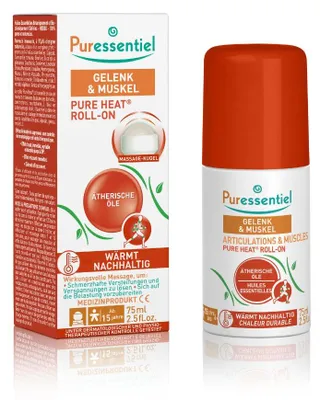 Immagine prodotto di Puressentiel Joint & Muscle Pure Heat Roll-On con oli essenziali ed estratti vegetali - allevia tensioni e rigidità, 75 ml roll-on