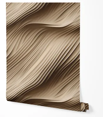 Produktbild von Selbstklebende Tapete Möbelfolie 3D Wellen Beige Braun Modernes Design Elegante Struktur Tapete Küche Wohnzimmer Flur Schlafzimmer Stilvoll 5m x 0,5m