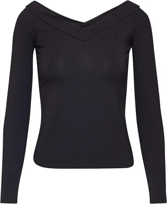 Produktbild von PIECES Damen Pcmaliva Ls Off Shoulder V-Neck Top Noos Langarmshirt