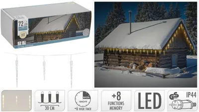 Obrázok produktu pre LED reťaz s rampúšmi 24 svetiel 7x0,3 m IP44