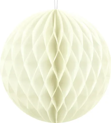 Produktbild von Dekorativer Wabenball aus Papier, elfenbein, 40 cm Durchmesser, für Feste