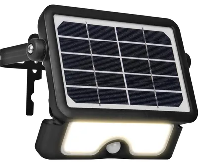 Produktbild von Luceco Solar-LED-Flutlichtstrahler mit PIR Bewegungsmelder, 5 Watt, IP65-Klassifiezierung