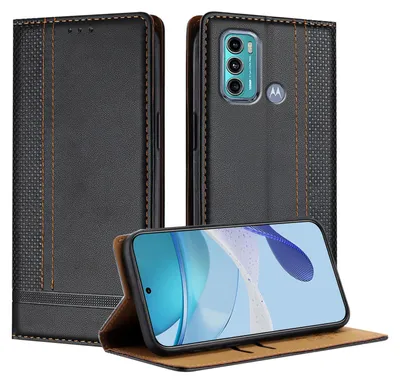 Obrázek produktu pro Pouzdro pro Motorola Moto G60 kožené flipové pouzdro s funkcí stojánku černé