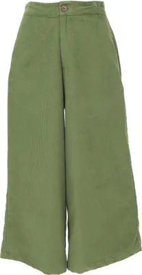 Produktbild von Cord Palazzohose, Weite Cordhose, Schlaghose - Grün, Damen, Baumwolle, Größe: S