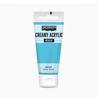 Produktbild von PENTART Cremiger Acryl Metallic, 60 ml, Hellblau