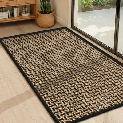Produktbild von Fussmatte Innen 60x90cm, rutschfest Fu?matten, Waschbar Schmutzfangmatte Innen, Dš¹nn Eingangsteppich, Tš¹rmatte Saugstarke Fu?abtreter, Teppich fš¹r Eingang, Haustš¹r, Au?en, Schwarz