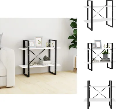 Zdjęcie produktu dla vidaXL Regał na książki 2 przegrody biały 80x30x70 cm materiał drewnopochodny - Regały i półki na książki
