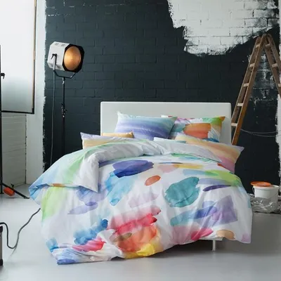 Produktbild von Estella Mako Satin Bettwäsche 2 teilig Bettbezug 155 x 220 cm Kopfkissenbezug 80 x 80 cm Impulse Splash 4713004 multicolor