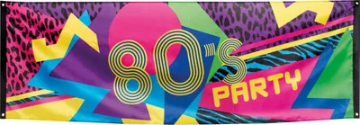 Produktbild von Banner "80´s Party" Polyester | 74 x 220 cm