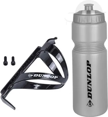 Produktbild von Dunlop 750ml Fahrrad-Bidon mit Korb Silber