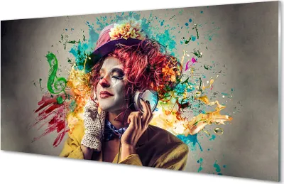 Produktbild von Glasbilder 140x70 Wandkunst Mikrofon Notizen