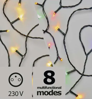 Produktbild von LED-Weihnachtskette 2in1, 10 m, 100 LEDs, warmweiß/multicolor, Außen, Programme