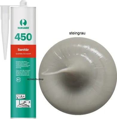 Produktbild von Ramsauer 450 Sanitär 1K Silicon Dichtstoff 310ml Kartusche steingrau