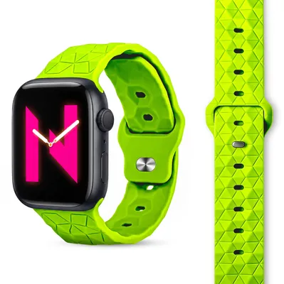 Produktbild von Hexion Armband für Apple Watch Ultra/SE/10/9/8/7/6/5/4/3/2/1, Silikon Loop Sportarmband, 42/44/45/46/49mm - Neon Gelb