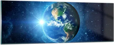 Produktbild von Bilder auf glas - Erde Universum Sterne Galaxie - 90x30cm - Glasbilder - Wandbilder - Kunstdruck - zum Aufhängen bereit - Wanddekoration aus Glas - Glas Bilder - Wandbild auf Glas - GAB90x30-2943