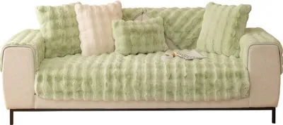 Produktbild von (Hellgrün, Couchkissen 70 * 70 cm) Dickes Plüsch-Kaninchen-Sofakissen, flauschige Sofakissenbezüge, Möbelschutz
