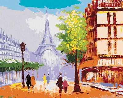 Produktbild von Zuty - Malen nach Zahlen - EIFFELTURM IN PARIS STRASSENANSICHT, 40x50 cm, mit Keilrahmen (bereits gespannt)