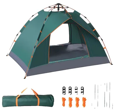 Image de Tente de camping, montage automatique, imperméable et coupe-vent, verte