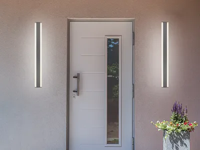 Produktbild von 2er Set LED Außenwandleuchten up down Anthrazit Fassadenbeleuchtung Breite 100cm