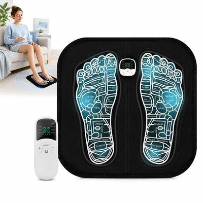 Produktbild von EMS Fußmassagegerät Matte, elektrischer Fußstimulator mit Fernbedienung, mehrere Massageprogramme, Fußreflexzonenmassage für Entspannung & Wellness