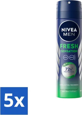 Image de NIVEA MEN - Déodorant Spray - Sensation de fraîcheur - 150 ml - Pack avantage - 5 pièces