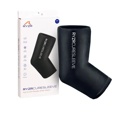 Produktbild von RYZR Curesleeve Ankle (M) - Wärme- & Kältetherapie aus dem Profisport, 360° Kompression für Knöchel & Fuß, Thermo-Gel gegen Schwellungen, Verstauchung