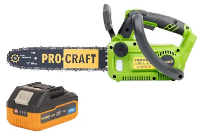 Image de Procraft PKA42Libb Tronçonneuse à chaîne sans fil 20 V 304 mm Brushless + 1x batterie 4,0 Ah - sans chargeur