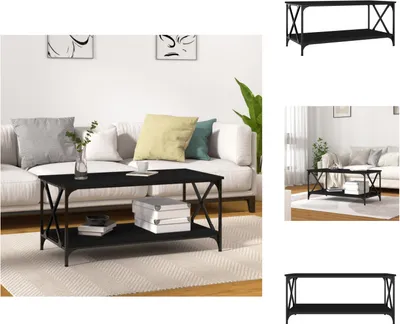 Obrázok produktu pre vidaXL Konferenčný stolík čierny 100x50x45 cm materiál na báze dreva a železa - Konferenčné stolíky