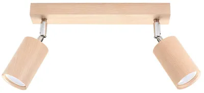 Produktbild von Deckenleuchte, Holz, braun, Spots verstellbar, L 30 cm