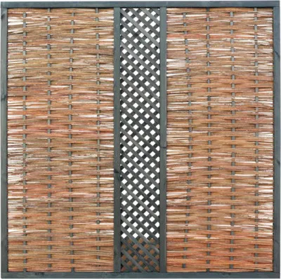 Produktbild von Zaun Hauptelement Konsta mit Rankgitter aus Weide 180 x 180 cm natur