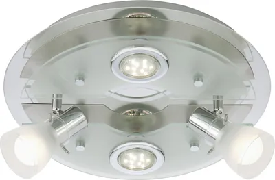 Produktbild von LED Deckenleuchte 4flg VASO mit 2 Strahlern rund schwenkbar