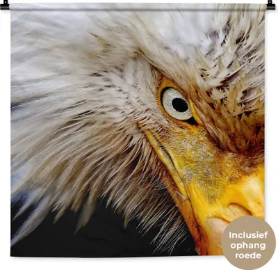 Produktbild von MuchoWow® Wandteppich Wandbehang Vogel - Auge - Schnabel 90x90 cm Tapisserie Dekoration Wandtuch - Wandaufhänger