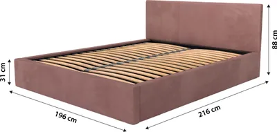 Produktbild von Muralo POLSTERBETT für Schlafzimmer Polsterbett mit Bettkasten Bett mit Polsterkopfteil Doppelbett 180x200 Bett mit Stauraum Altrosa