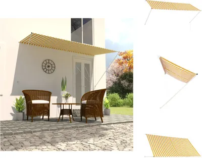 Immagine prodotto di vidaXL Tenda da sole retrattile 300×150 cm giallo e bianco - Tende da sole