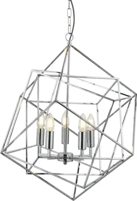 Produktbild von Pendelleuchte Metall E14 B: 55 cm H: max. 150 cm Chrom Modern Drahtschirm Hängeleuchte