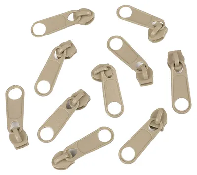 10 Reißverschluss Zipper für Endlosreißverschluss, 3mm, graubeige