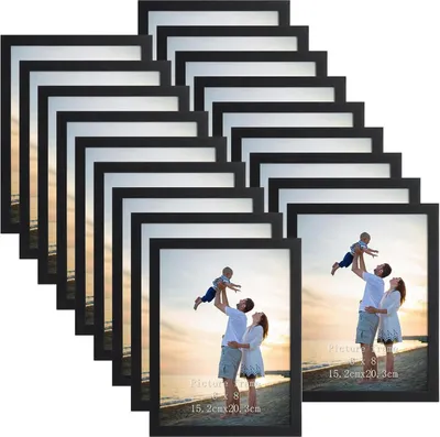 Immagine prodotto di Set di cornici 18 pezzi 15x20 cm nero per parete e tavolo, idea regalo