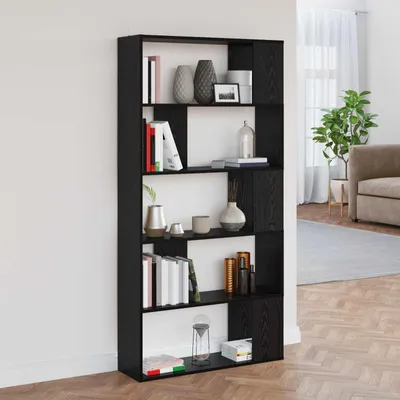 Produktbild von "Schlussverkauf" Bücherregal rechteckig - 1 pc - Büroregal mit Stauraum - Schwarz Eichen-Optik 80x24x159 cm Holzwerkstoff C12243