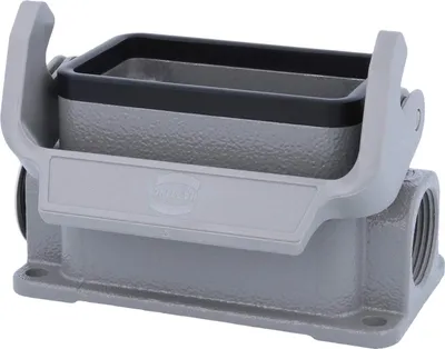 Immagine prodotto di HARTING Han 10B Base bassa, 1xPG16 uscita cavo laterale, con 1 staffa longitudinale Vite PG16 Area di serraggio