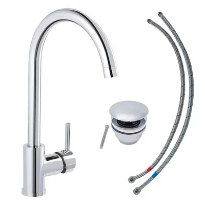 Produktbild von SCHÖNER WOHNEN-Kollektion Waschtischarmatur CANTIS, Chrom, Wasserhahn geeignet für wandhängende Waschbecken und Aufsatzwaschbecken in Bad und Küche