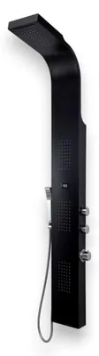 Immagine prodotto di Pannello doccia multifunzione in acciaio inox nero h166 cm con getto a cascata e miscelatore termostatico Spa 01