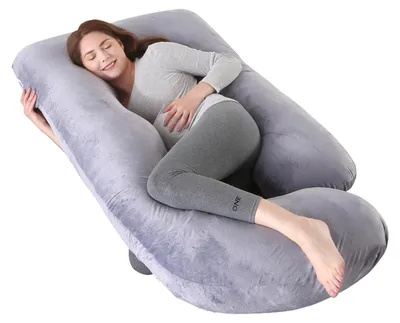 Image de Coussin de grossesse en forme de G, avec housse amovible. Offre un soutien complet pour tout le corps