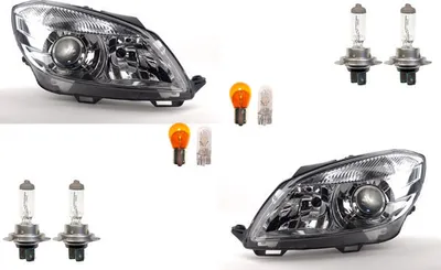 Immagine prodotto di Johns, fari alogeni compatibili con Skoda Fabia 54 10-14 set di lampadine Li. Re. 5J1941017D 5J1941015D 5J1941018D 5J1941016D