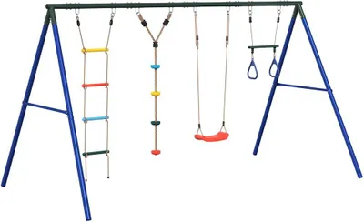 Produktbild von vidaXL Schaukel-Set mit Schaukelsitz Trapez Strickleiter Kletterseil