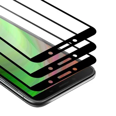 Immagine prodotto di Cadorabo 3x Pellicola protettiva a schermo intero per Huawei Y5p in nero Vetro protettivo del display temperato