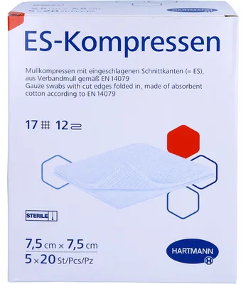 Obrázek produktu pro ES Kompresy sterilní 7,5x7,5 cm hromadné balení 12x, 5x20 ks COM