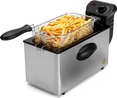 Produktbild von Clatronic® Fritteuse mit 3L Kapazität | mit Fett | Kaltzonentechnik & Abtropfvorrichtung | mit stufenlos regelbarerem Thermostat | 2000 W | FR 3586