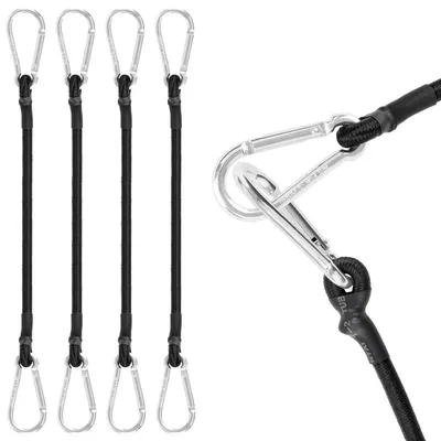 Produktbild von Spanngummi mit Karabiner 30 cm 4 Stück Expander Gummiseil 8mm Naturlatex