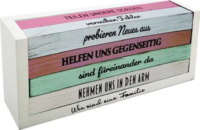 Produktbild von Familienregeln DIY auf 8 Holzbalken in Pastellfarben